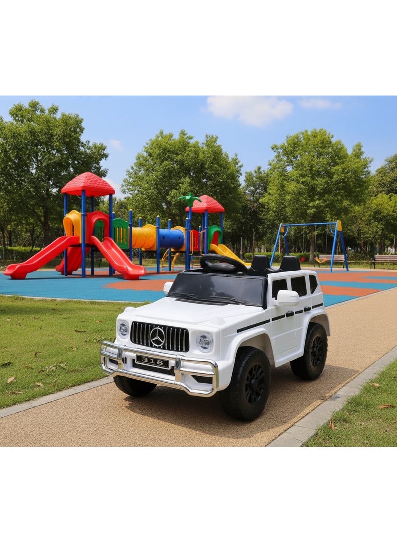 Luxury electric Mercedes car for kids, 12V, with two powerful 380W motors - includes parental remote control, front and rear LED lights, Bluetooth and USB port, opening doors, and a super-realistic, high-quality design. - Image 1